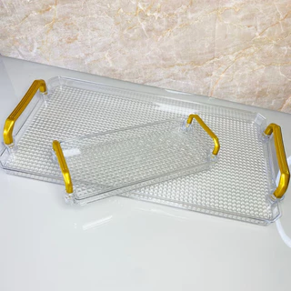Bandeja Decorativa Marmorizada Organizadora Multiuso Quadrada e Redonda Luxo Casa Cozinha