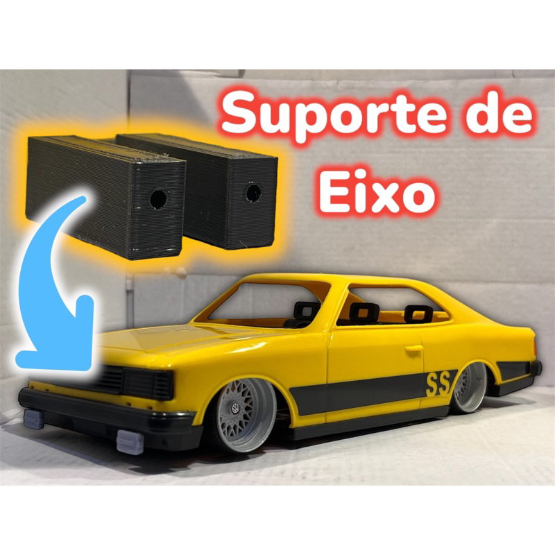 Suporte Adaptador de rodas para miniatura Opala Caravan Gol diverplas