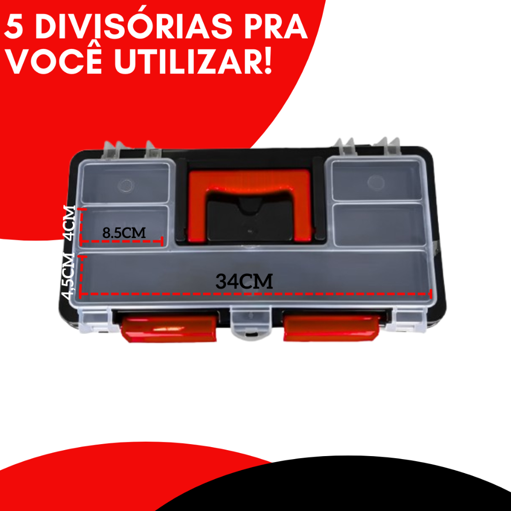 Caixa Maleta De Ferramentas Divisórias Organizador Multiuso 7L