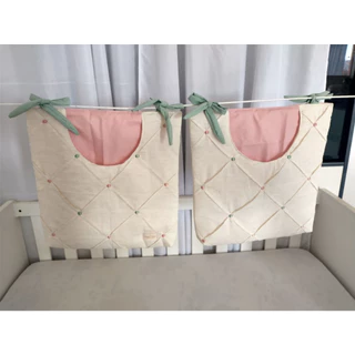 Porta Treco Decoração Quarto Bebe 2 Peças Jardim das Flores Rose com Linho em Oferta na Shopee