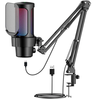 Suporte Para Microfone De Mesa Profissional Braço Ajustável Articulado Quadcast Podcast Live Gamer