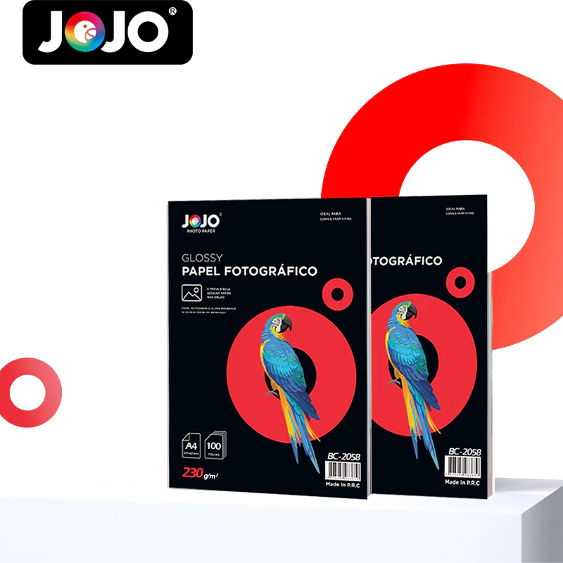 Papel Fotográfico 230G Glossy A4 À Prova D'água Brilhante Premium 100 folhas JOJO