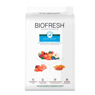 Ração Biofresh Carne Cães Adultos Médio 15kg