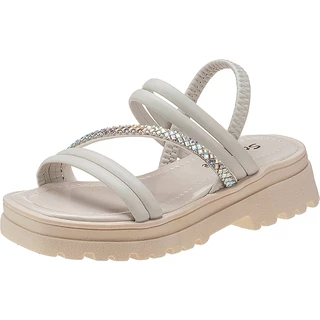 Sandália Infantil Menina Stilo Rosê Flatform Tratorada Tiras Brilho-8240