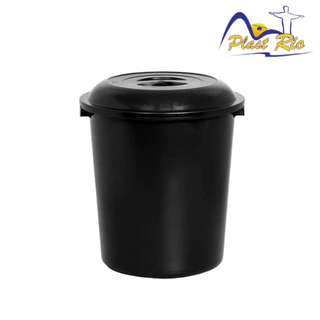 Cesto Organizador/Lixeira com Tampa 53 Litros Plasnew