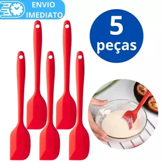 KIT 5 Espátula de Silicone PÃO DURO Maciço reforçada Super Resistente 27 cm para Casa Cozinha Restaurante Buffet Doceria Brigadeiro Bolo Chocolate