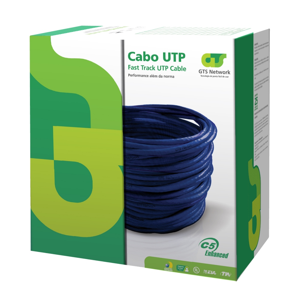 Cabo de Rede Lan UTP 100% Cobre Cat6 Fast Track 4 Pares 305 Metros ...