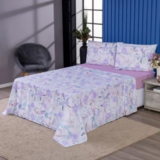 Jogo De Cama Lençol King Size 4 Peças Percal 100% Algodão