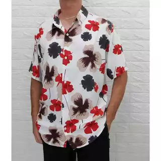 Camisa Masculina Plus Size Social Floral Estampada