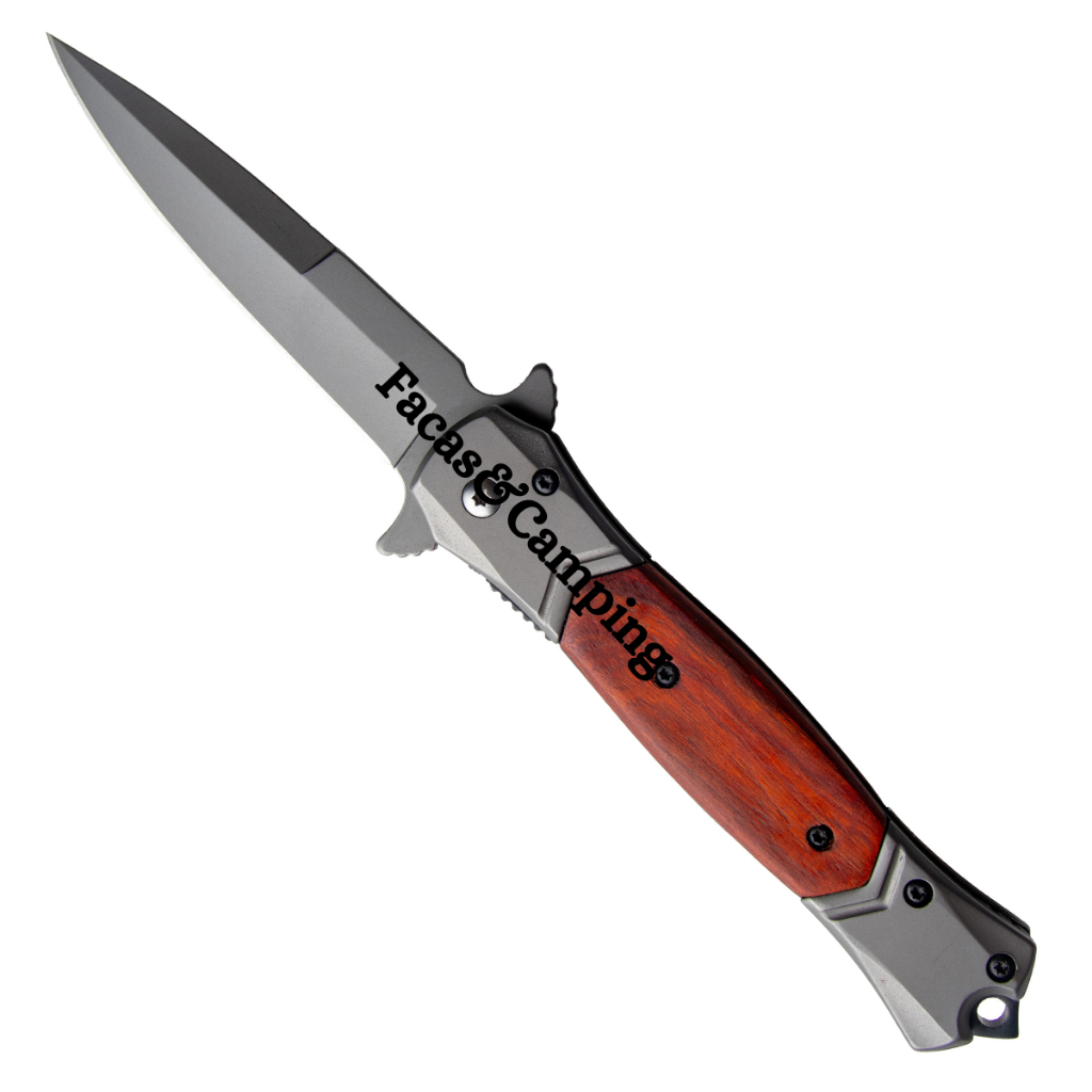 Stilleto Italiano Saque Rápido Semi Automático Aço e Madeira