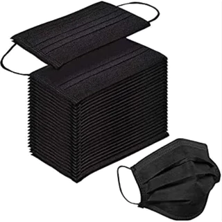 Kit 150 Máscaras Descartáveis Preta Tripla Camada Com Clipe Nasal Adulto