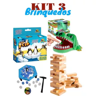 Kit 3 Jogos Caiu Perdeu Crocodilo e Quebra Gelo Divertido Menino e Menina em Oferta na Shopee