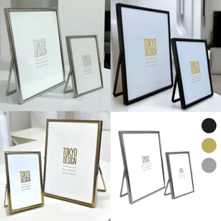 Kit Porta Retratos 10x15 e 15x20 Metal e Vidro Decoração