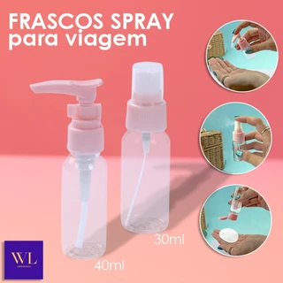 Kit 2 Frascos Viagem 40ml 30ml Portátil Transparente Perfume Spray Cosméticos Álcool Água Higiene Pessoal em Oferta na Shopee
