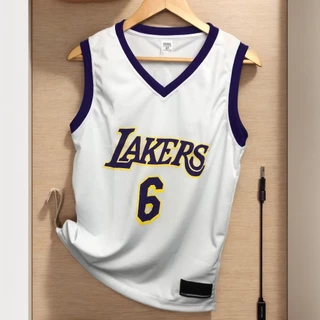 Camisa De Time Regata De Basquete Lakers NBA Premium Uniforme Branco Treino DRY FIT ESPORTE Premium Verão - Antiodor, Alta Qualidade, Fitness