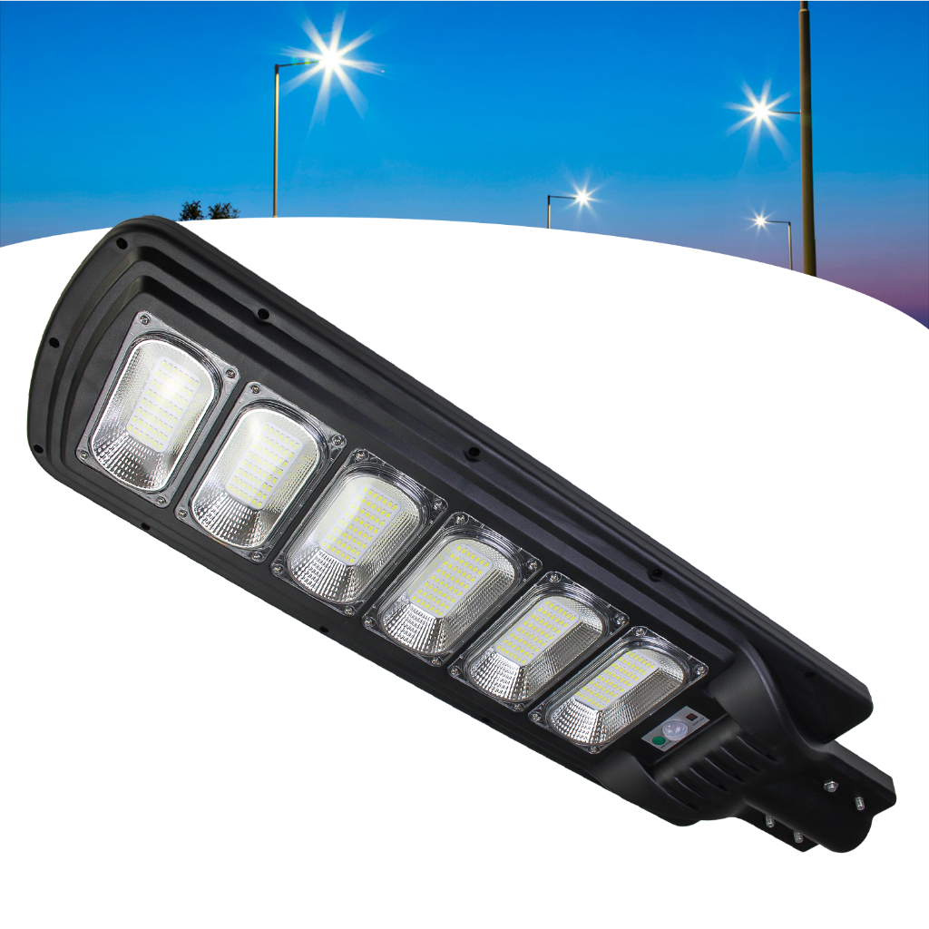 Luminária Pública Solar Poste Rua Led 300w Sensor Luz Frio