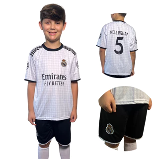 Kit Conjunto Real Madrid Lançamento Tecido Leve e Bordado