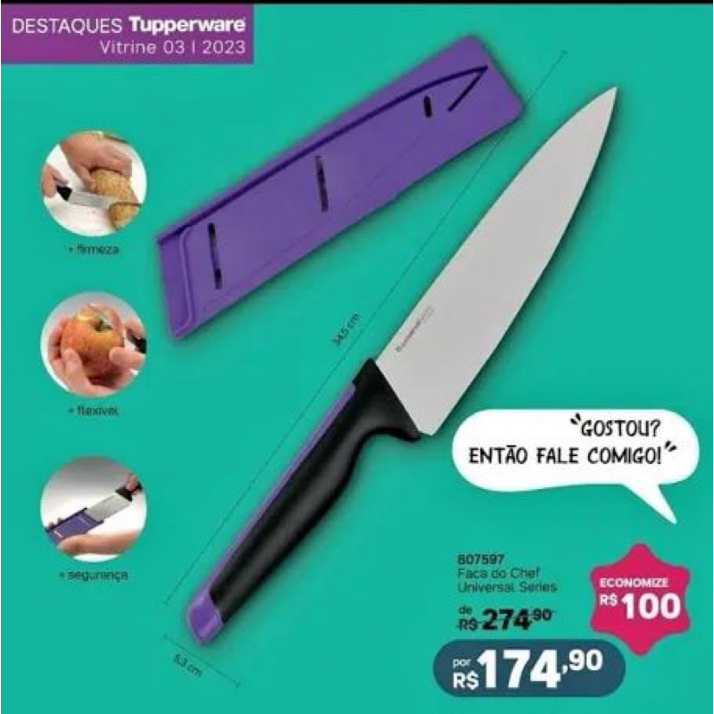 Faca do chefe tupperware | Shopee Brasil