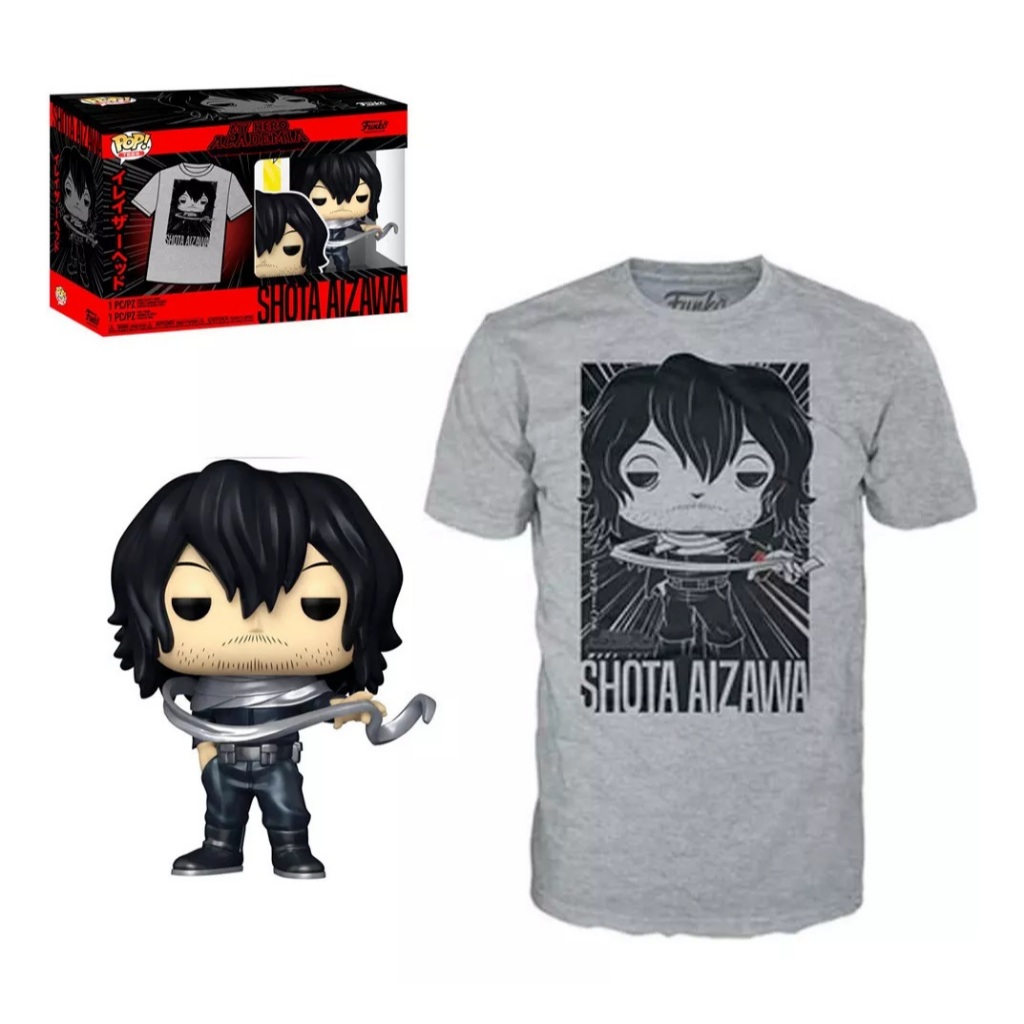 Funko Pop E Tee Shota Aizawa Metallic #375 Camisa G ou M Funko Pop E Tee Shota Aizawa Metallic #375 Camisa G ou M