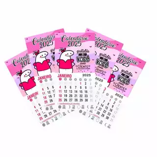Mini Calendário C/ Imã 2025 Flork Gratidão Ter Vc Como Cliente
