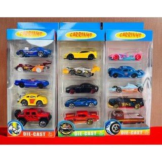 TOP TOYBrinquedo de Kit Coleção com 5 Carrinhos De Ferro Estilo Hot Wheels