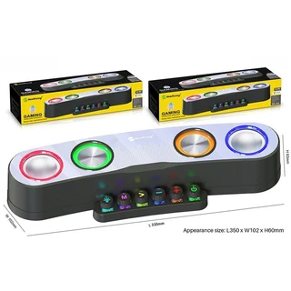 Caixa de som Soundbar Bluetooth Amplificada Para PC Gamer Notebook TV Com Led RGB FM