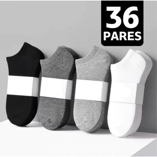 Kit 36 Pares Meia Soquete Sortida Branca Preta Cano Curto Unissex Invisível