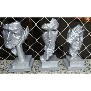 Trio de Esculturas decorativas em resina