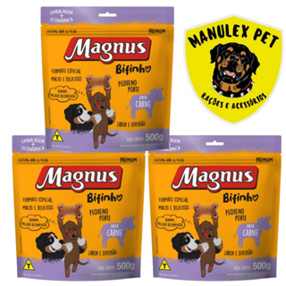 Magnus Bifinho Petisco para Cães Pequeno Porte Sabor Carne 1,5kg / 500g em Oferta na Shopee