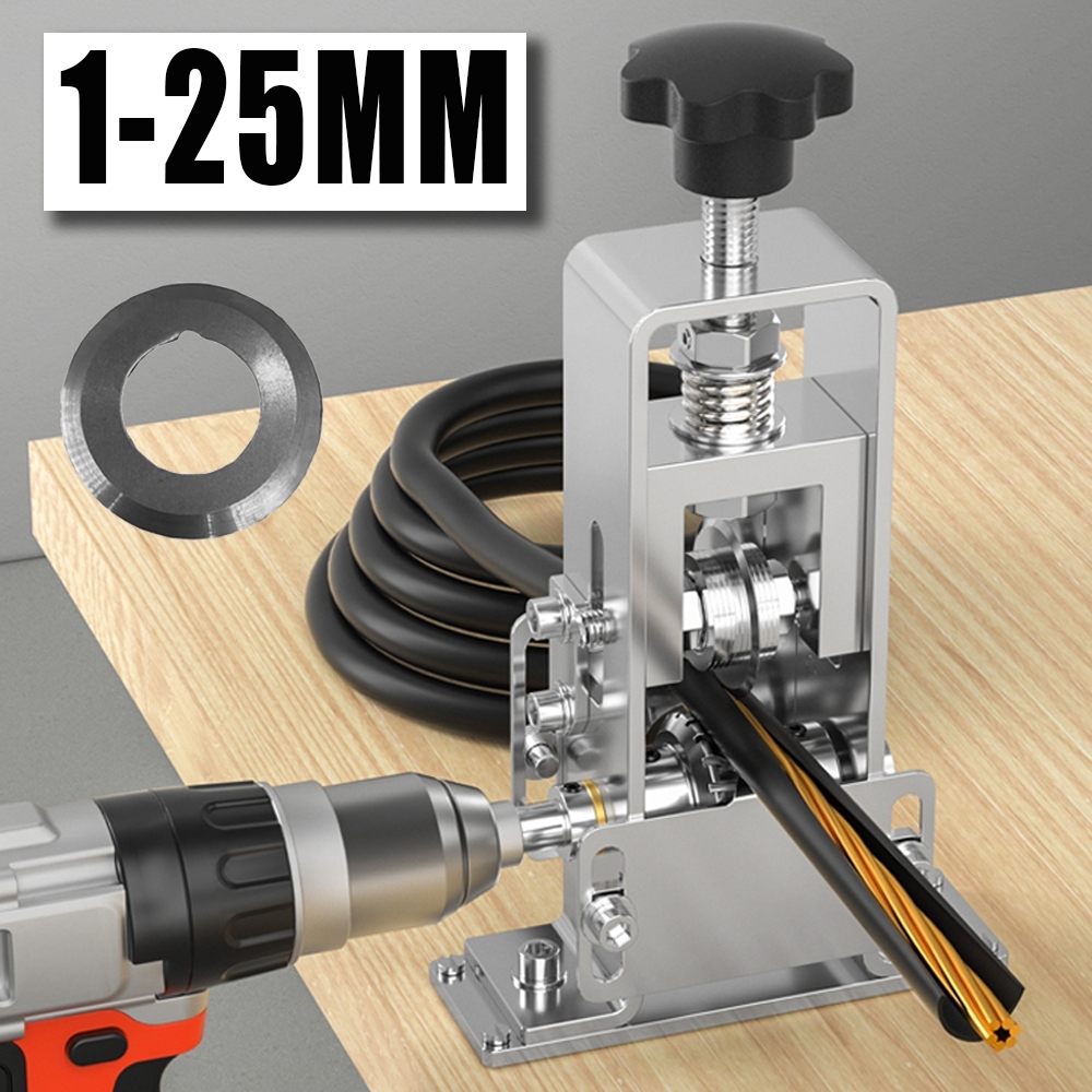 Decapador Manual De Fios Para Uso Doméstico De 1-25 Mm Descascador Elétrico De Cabos Com Suporte De Manivela Furadeira