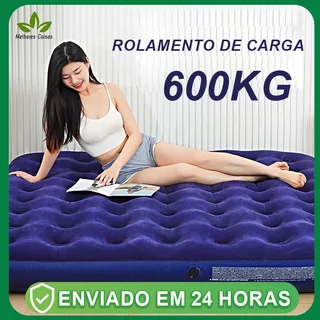 Multiuso kit Colchao Inflavel Casal ou Solteiro de Ar Suporta 600 Kilos + Bomba de Ar inflador
