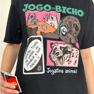 Blusa Camiseta Feminina Unissex Jogo do Bicho - Preta
