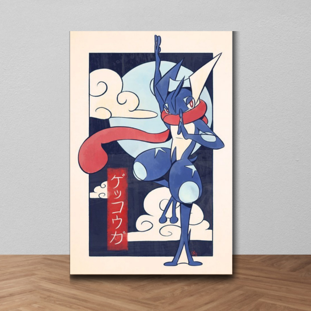 Quadro Parede Decorativo Greninja Pokemon Poster Ninja Ash Anime 1