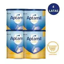 kit c/ 4 latas aptamil sensitive active 800g cada lata nova embalagem