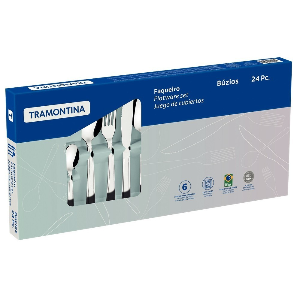 Faqueiro Tramontina 24 Peças Inox Búzios Cozinha