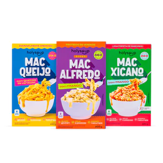 Kit 3 Macarrão HolyMac Proteico Sem Glúten Sabores - HolySoup