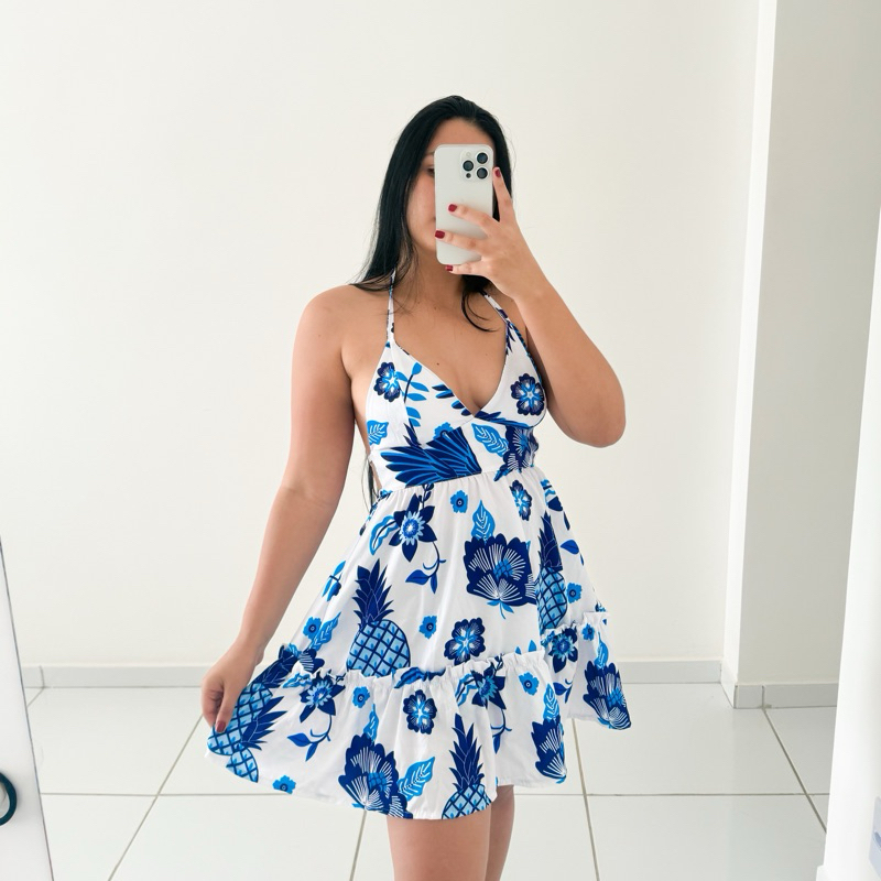 Vestido Estampado Paty Nordestina | Shopee Brasil