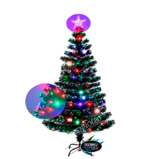 Árvore de Natal Led 0,90cm Fibra Ótica 8 Funções RGB Bivolt