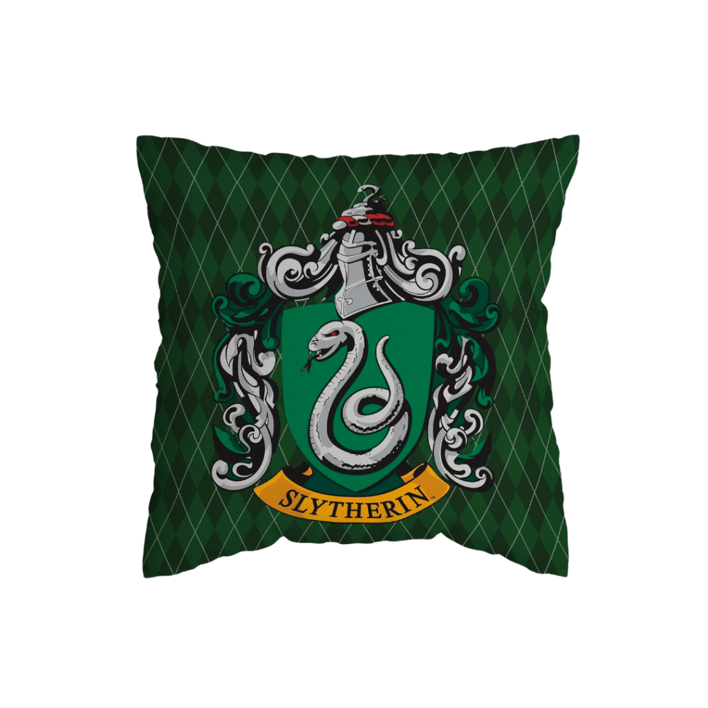Almofada Cheia Casas de Hogwarts Harry Potter Sonserina Grifinória Corvinal Lufa-Lufa 40x40cm