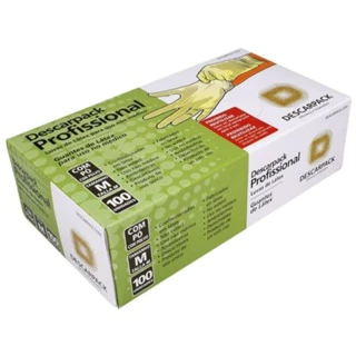 Luva Látex Descartável - 100 UN em Oferta na Shopee