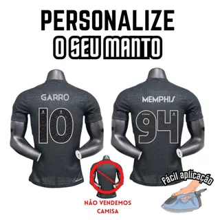 Kit Nome E Numero Etiquetas Termocolante Para Personalização De Camisa de Futebol