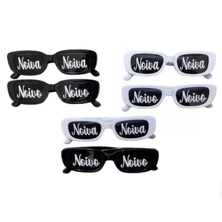 kit 2 óculos + adesivo para casamento tiktok óculos retro vintage noivo noiva
