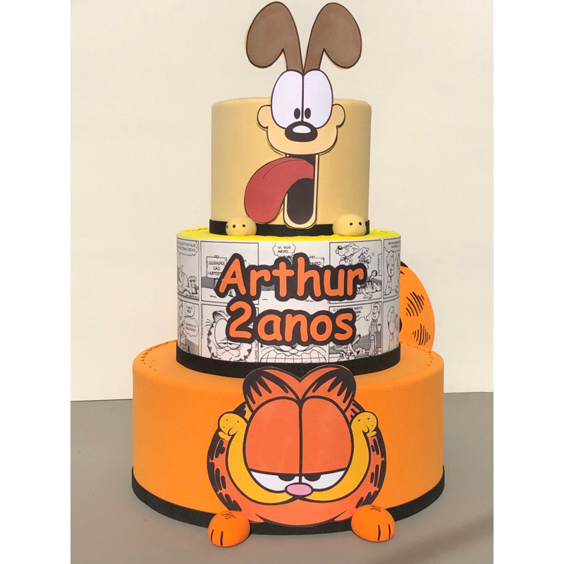 Bolo fake Garfield personalizado | Shopee Brasil