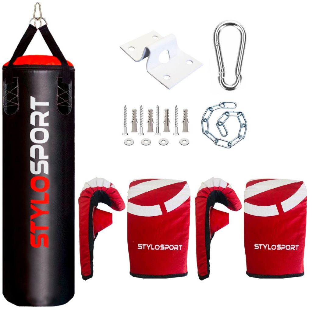 Saco de Pancada 120 + 2 Luvas + Suporte Stylo Sport