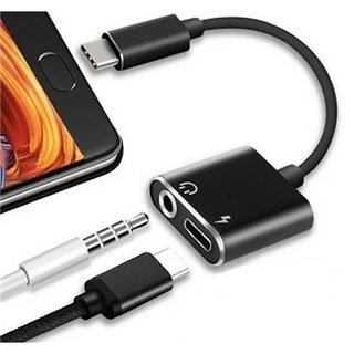 Adaptador Tipo C 2 Em 1 Fone de Ouvido Carregador Áudio 3.5mm H'maston
