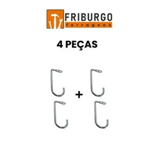 Kit com 4 UND Suporte Oval Aberto Oblongo Para Tubo Cabideiro