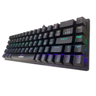 Teclado Mecânico Preto RGB Retroiluminado 68 Teclas 60% Vermelho Azul Interruptor Pequeno Com Fio Para Escritório