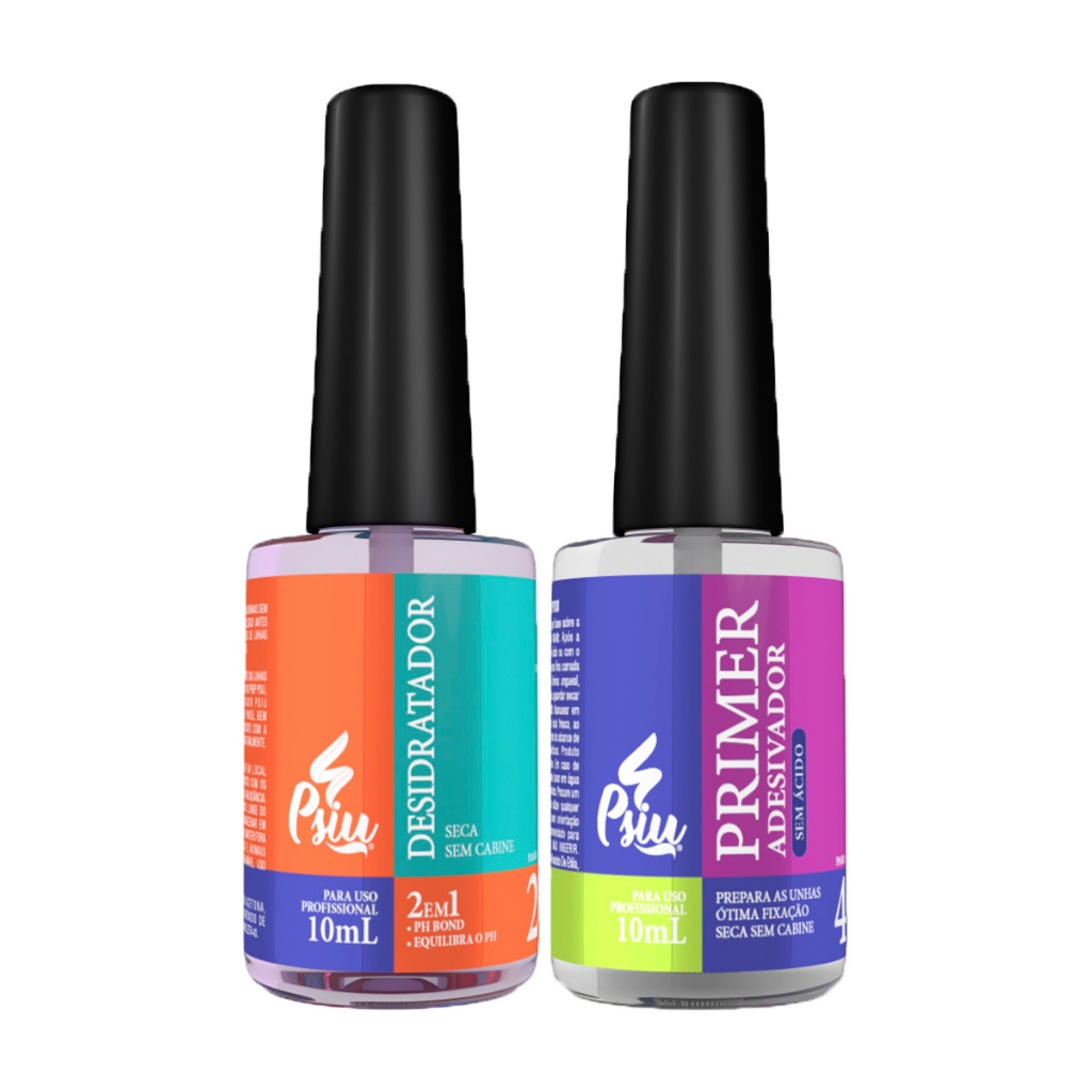 Kit Psiu 2x Preparadores - Desidratador De Unhas + Primer Adesivador ...