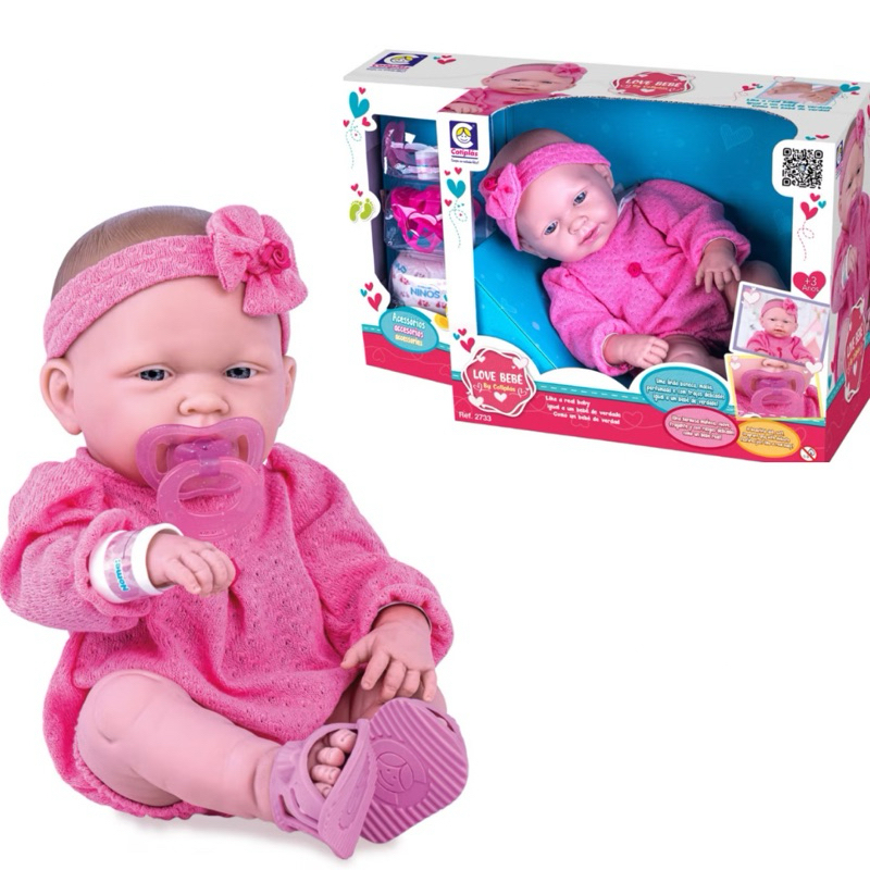 boneca bebe reborn Love Born com acessórios de bebe | Shopee Brasil