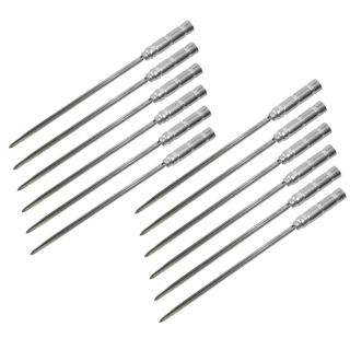 10 Espetos Aço Inox Cabo Revestido Em Alumínio